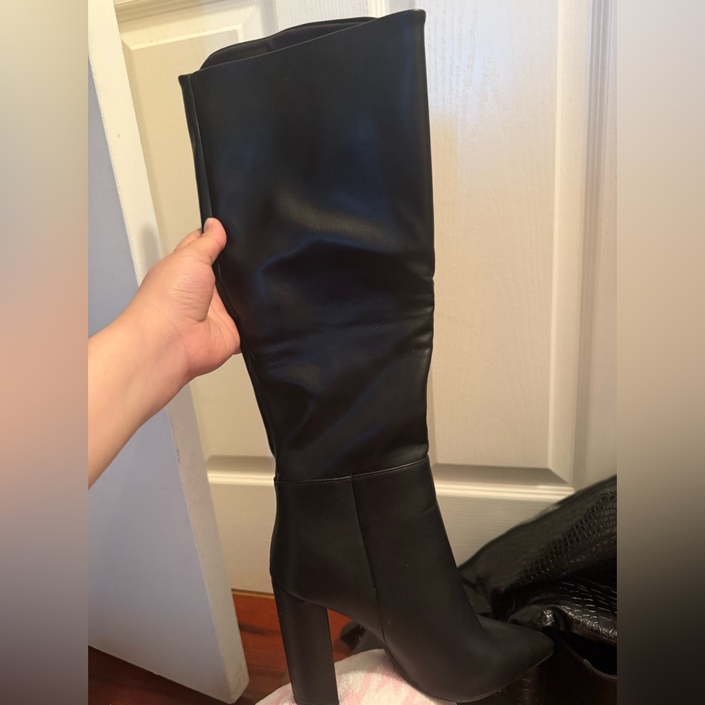 Black Knee-High Boots